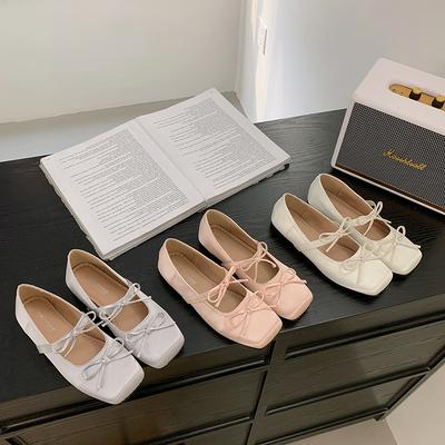 2025 Spring Four-season Shoes Versatile Mary Jane Comfortable Ladyshoes Trendy Square Head Inner Height Increase Single Shoes Women's Soft Sole