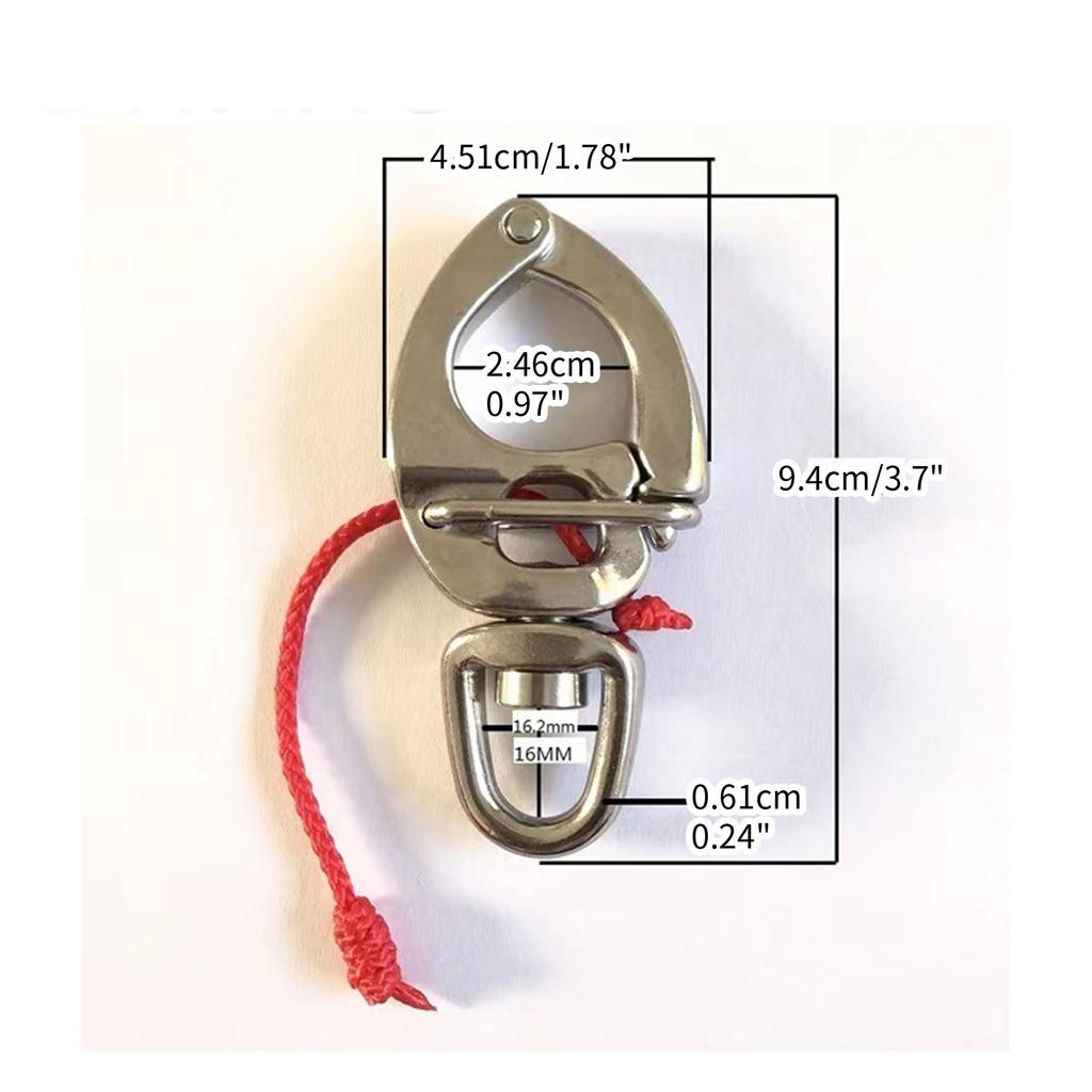 Stainless Steel Flag Clips for Flagpole Rope 3.7Inch Swivel Snap Hook Flag Pole Clips Diving Clips Spring Hooks