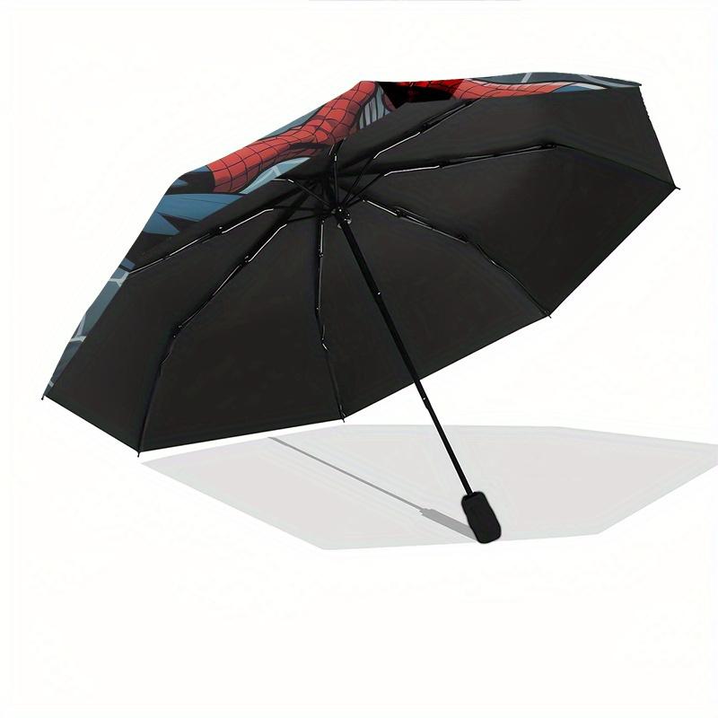 Spider Man, Web Automatic Opening and Closing Umbrella, Compact Travel Umbrella, Lightweight and Portable, Suitable for Beach Commuting Busi