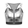 Dames Punk Stijl Crop Tanktop Metaalachtig Glanzend Doorzichtig Mesh Patchwork Verstelbare Bandjes Rits aan de Voorkant Cutout Vest