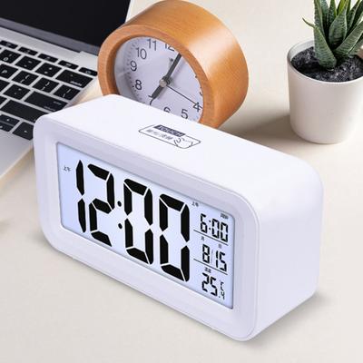 Desktop Alarm Clock Large Screen High Precision Backlight Design Compact Size Date Display Temperature Monitoring ABS 3-in-1 Clock Digital Display