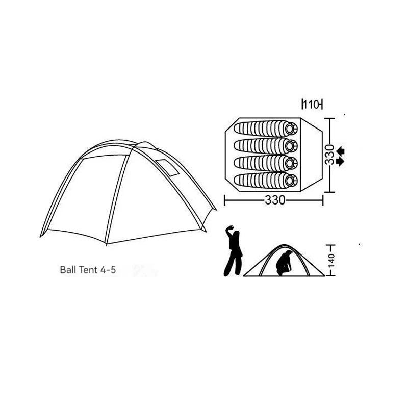 For3-4 Persons Aluminum Pole 210T Waterproof Outdoor Camping DomeTent