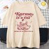 Karma Is A Cat 2024 Taylor Midnights Album Tshirt Short Tee Shirt Meet Me At Midnight Tops Camisetas Unisex Dropshipping