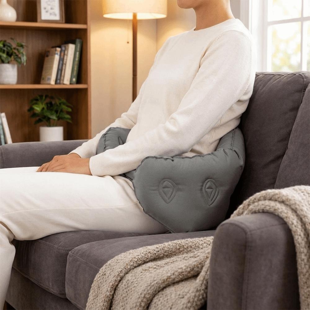Foldable Lumbar Support Cushion Press Self-Inflation Inflatable Backrest Airplane Sleep