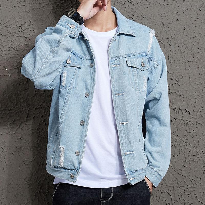 Kurtka męska Modna kurtka dżinsowa Kurtka dla par Kurtka casualowa Oversized Stretch Denim Jacket