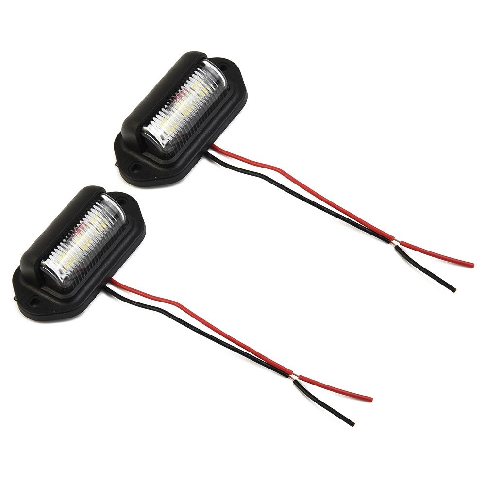 Truck License Plate Lights Trailer Lamps 6-LED Bulb Accessories Parts 12V