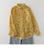Japanese Women's Cotton Linen Floral Long Sleeve Shirt - Autumn Collection