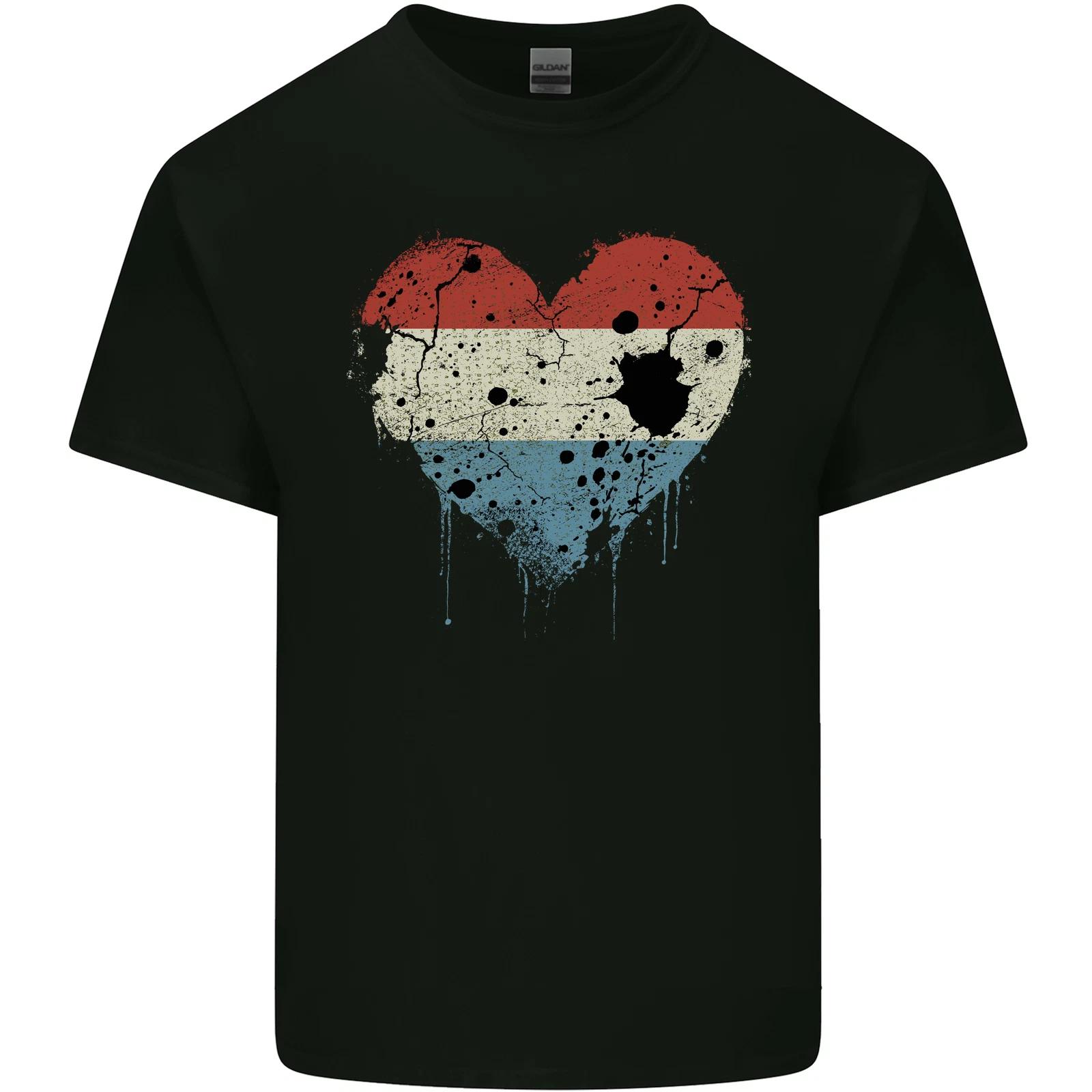 Love Flag Luxembourg Football Kids T-Shirt Childrens S