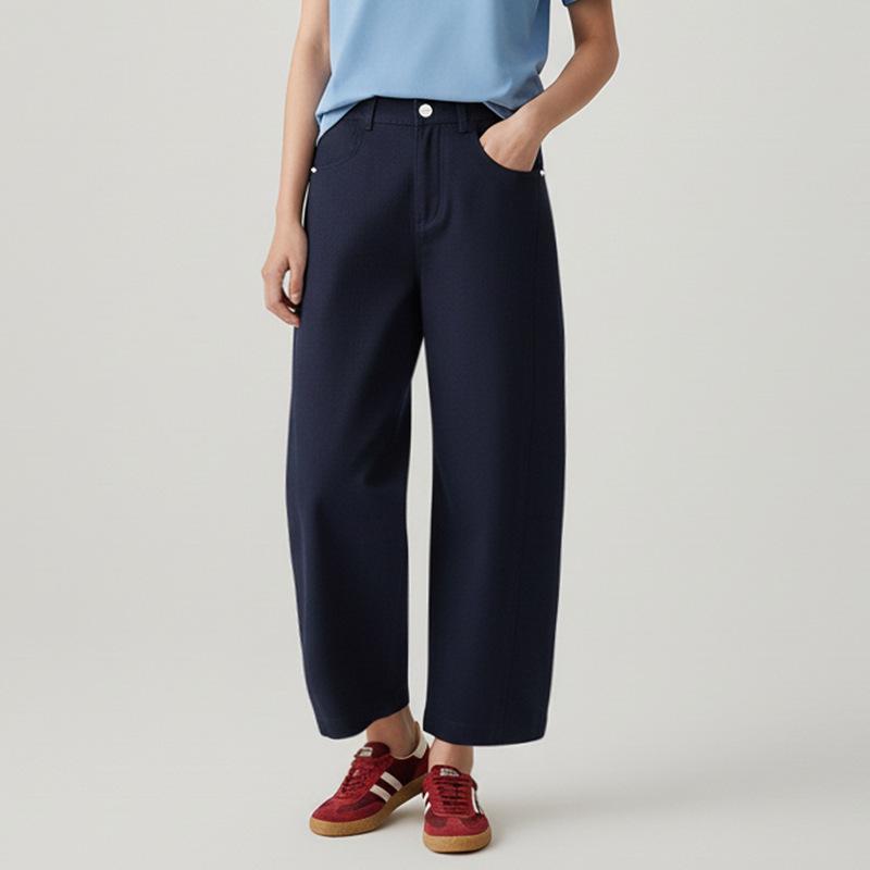 Spring Women s High-Waisted Yamamoto Wide-Leg Petite Pants XL темно-синий