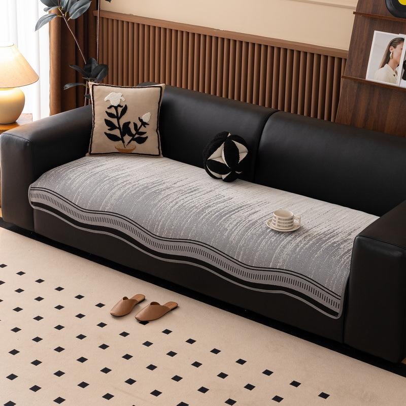 Sofa Cushion Universal In All Seasons  New French Straight Row Three-Person Sofa Fixed Non-Slip Thickened Irregular Seat Cushion