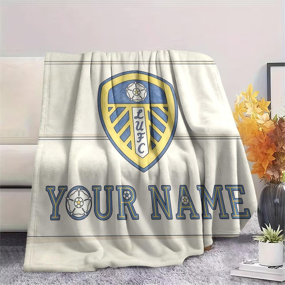 Custom Name Leeds United2 Flannel Blanket, High quality Comfortable for All Seasons, Home Decor, Warmth and Comfort