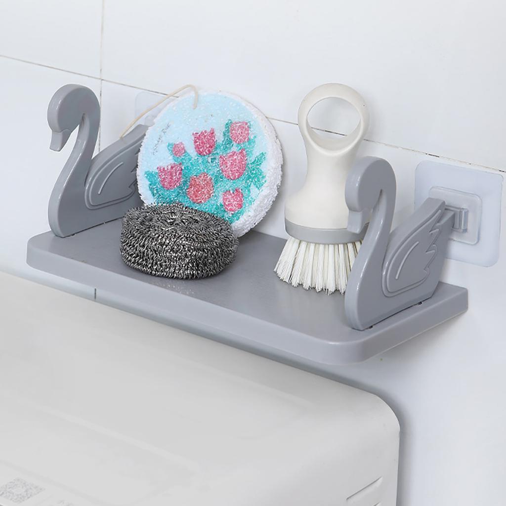Swan Hanging Storage Rack Wall Mounted Kitchen Bathroom Seasoning Bottle Cosmetics Organizer Holder Shelf