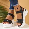 Fashion Comfortable Wedge Heels Ankle Strap Sandals Women Hollow Out Chunky Platform Sandals 2025 Summer Thick Bottom Sandalias De Mujer