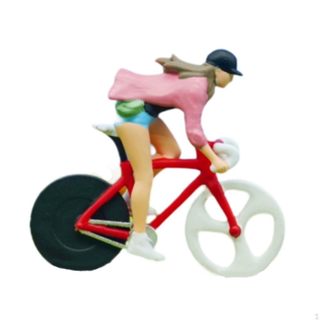 1/64 Cyclist DIY Crafts Collectibles Sand Table Ornament Resin Riding Figure Miniature Biker for