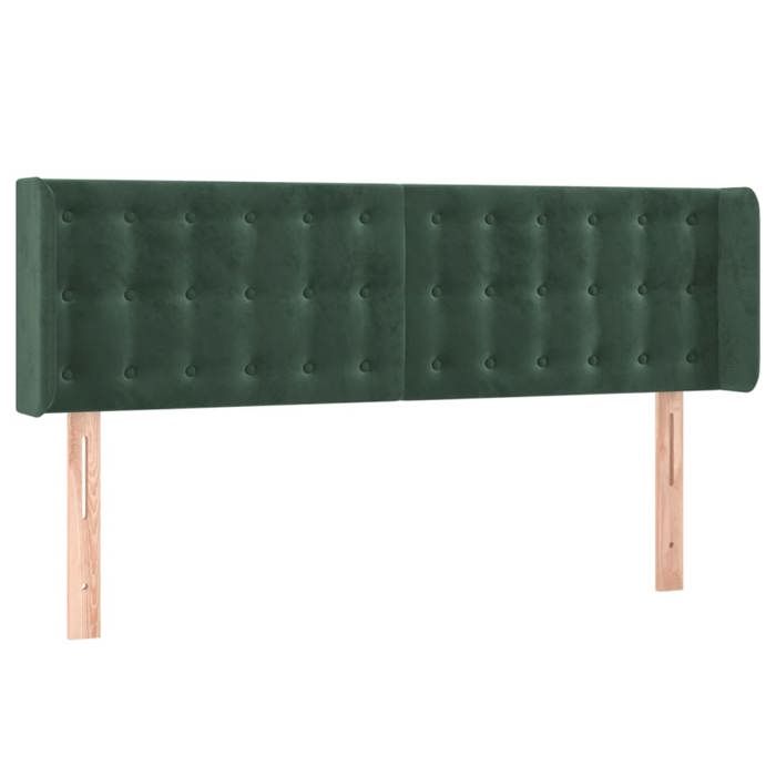 VidaXL Tête de Lit à LED Meuble de Chambre à Coucher Accessoire de Lit Double Tête de Cadre de Lit Intérieur Vert Foncé 3123721