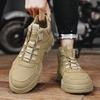 Fashion Men's Mountaineering Short Boots 2025 Fashion Retro Rotating Button High Top Thick Sole Sports Shoes Outdoor Travel Casual Shoes