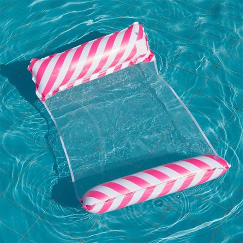 დასაკეცი მცურავი წყლის ჰამაკი, მცურავი ლაუნჯი, გასაბერი აუზის მატრასი, მცურავი საწოლი-სკამი, საცურაო ჰაერის ლეიბი, აუზის აქსესუარები