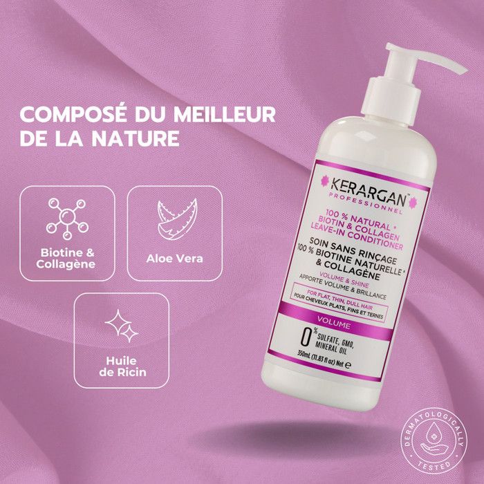 KERARGAN Kerargan - Soin Sans Rinçage Volumisant à la Biotine &amp; Collagène - Pour Cheveux F Soin des cheveux 350 ml soin capillaire