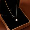 Elegant Style Imitation Pearl Pendant Necklace Adjustable Clavicle Chain for Women Jewelry Gifts