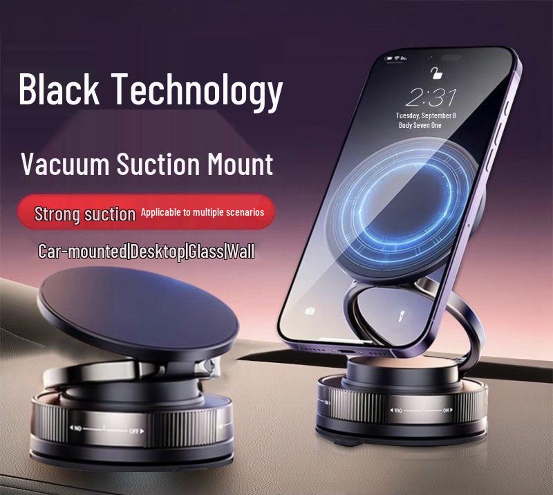 

Обертовий магнітний тримач для телефону в автомобіль з присоскою для навігації