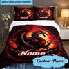 Custom Name 3PCS Fiery Dragon's Majesty Bedding Set Including 1pc Duvet Cover And 2pcs Pillowcases for Bedroom, Dormitory Gift Home Decor