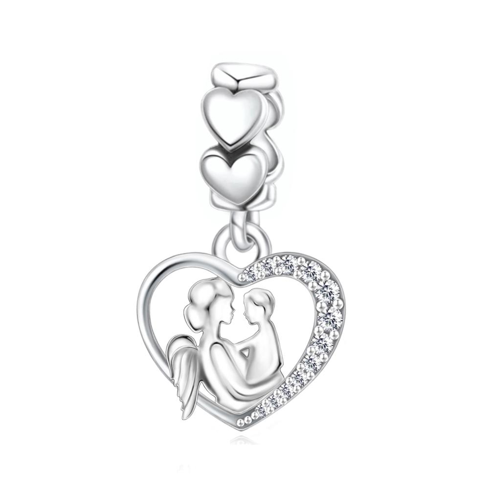 Warm 925 Silver I Love My Family The Best Parents Fit DIY Bracelet Necklace Family Gathering Souvenirs Holiday Gifts