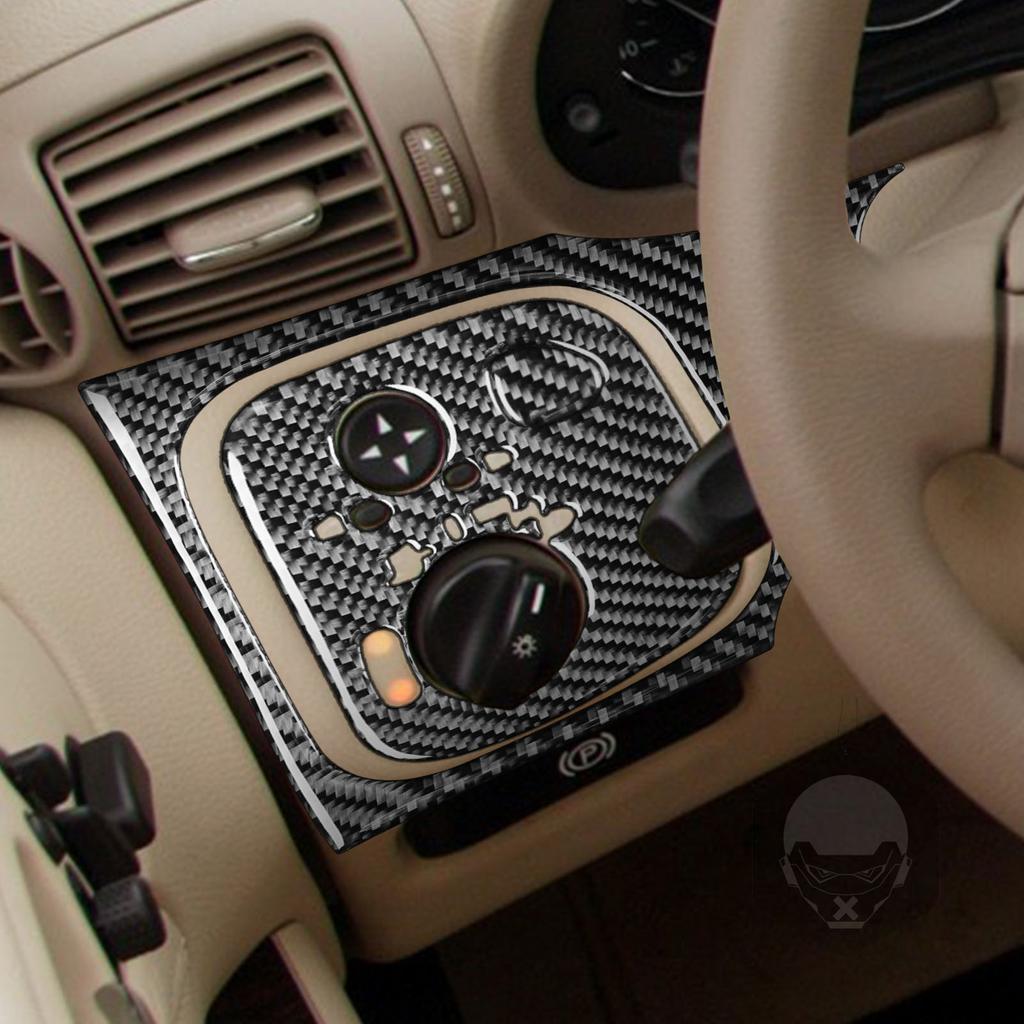 Panel Deski Rozdzielczej po Stronie Kierowcy Osłona Kontroli Natężenia Światła Naklejka z Prawdziwego Włókna Węglowego Dla Mercedes-Benz Klasy C W203