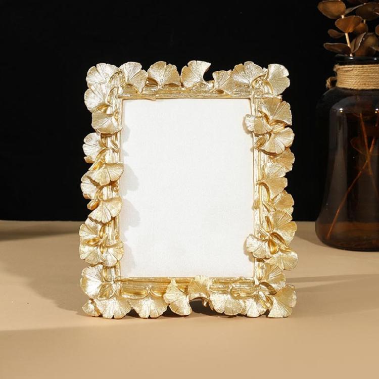 Dekoratives goldenes Harz Ohrring-Präsentationsfach Schmuck-Organizer Fotorahmen für Boutique-Auslagen