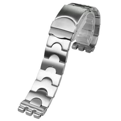 ZHUOLEI Ersatz-Edelstahl-Uhrenarmband für Swatch 17mm und 19mm Uhren 3 Federstege und (Inklusive Riegel, Werkzeug, Box)