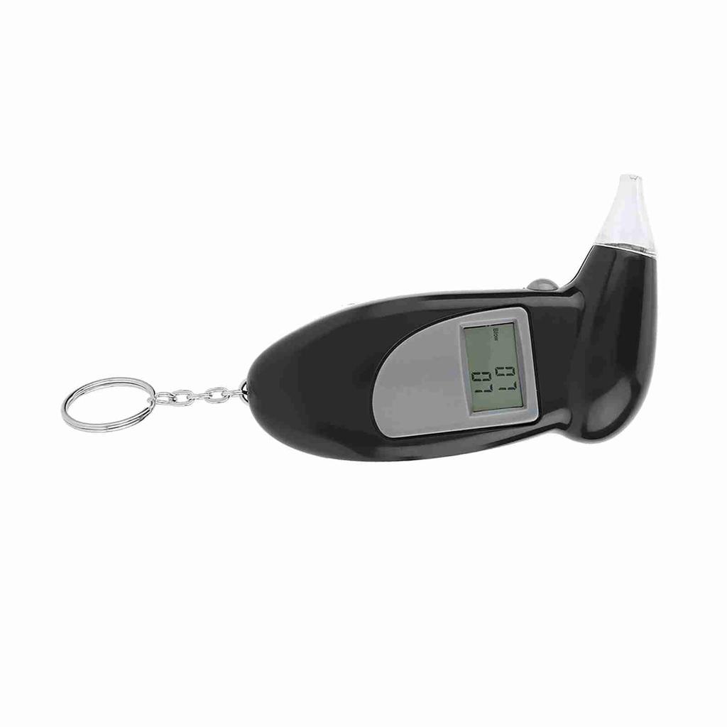 Digital LCD Screen Alcohol Breath Tester Portable Keychain Breath Analyzer 10pcs Mouthpiece