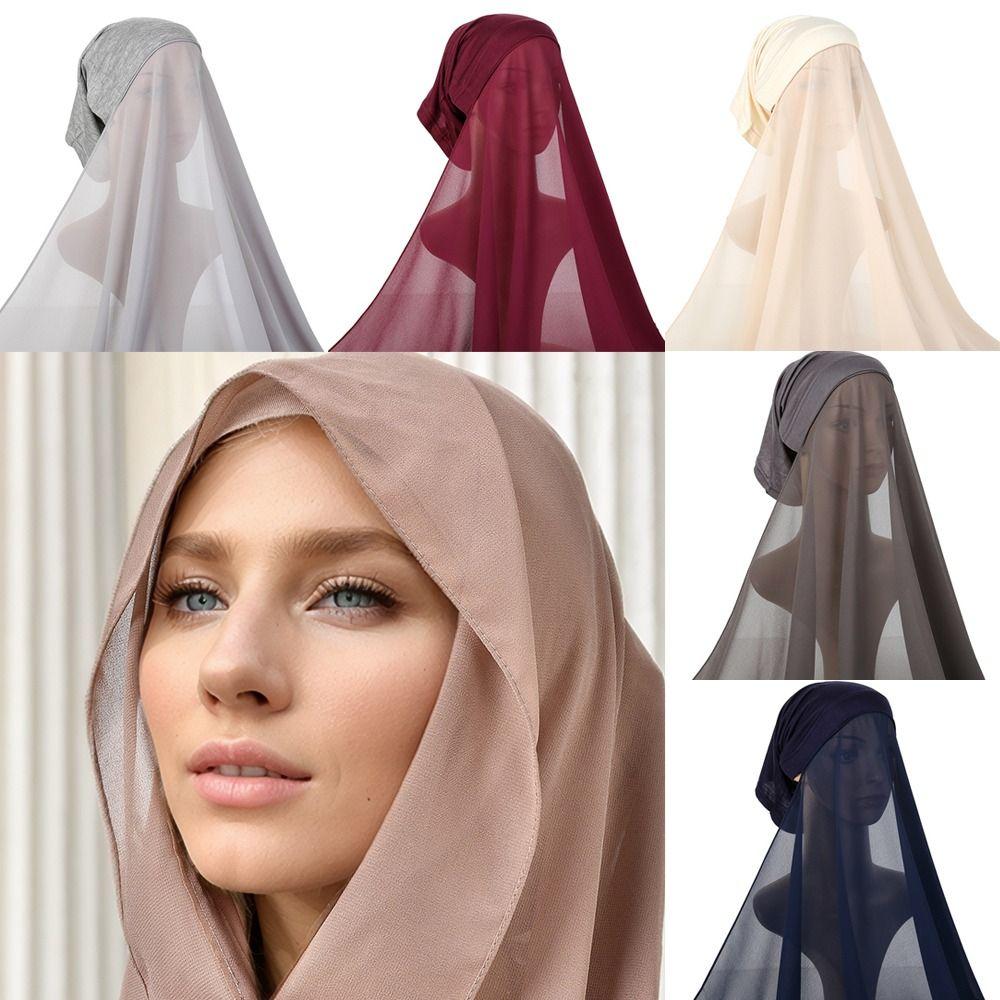 Stretch Headband Muslim Women Bonnet Modal Hijab Cover Stylish Undercap Set  Ready To Wear
