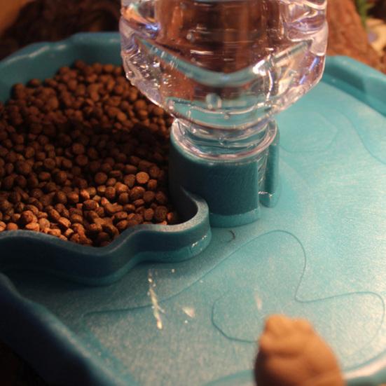 Reptilien-Wasserspender, abnehmbare Struktur, Mehrzweck-Futterspender aus Kunststoff, automatischer Wasserbrunnen für Schildkröten, Bartagamen