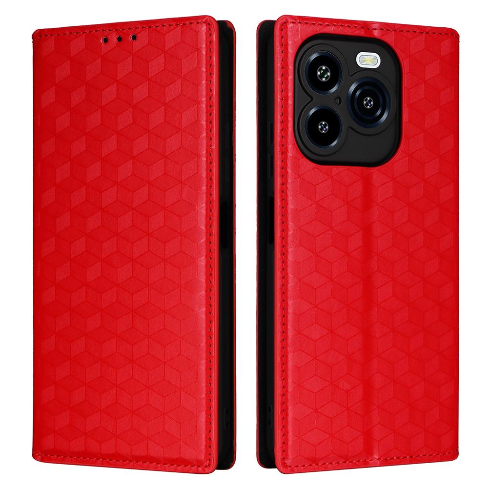 For Oukitel C65/C65 Pro Case Wallet Rhombus Imprinted Leather Phone Cover