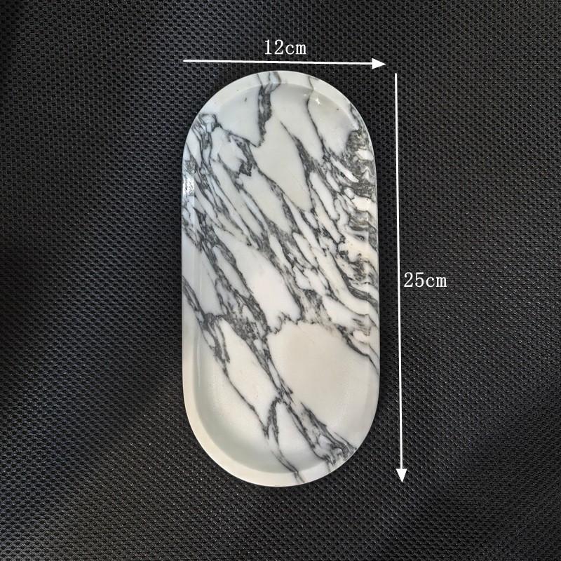 Natural Marble Soap Dispenser Tray Hotel Bathroom Vanity Organizer Modern Minimalist Decorative Serving Dish
