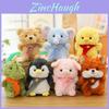 Scarf Elephant Penguin Pig Dinosaur Plush Toy Stuffed Animal Doll With Grain Fill For Kids Gift