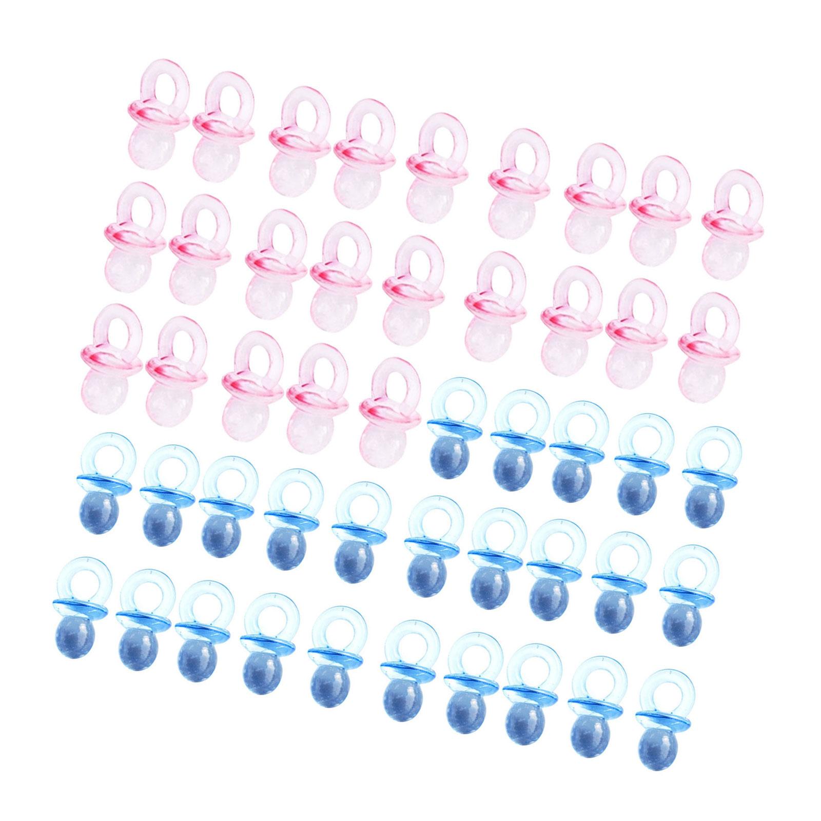 

Упаковка из 50 шт. симпатичных акриловых пустышек для игр на рождение ребенка и вечеринок по случаю определения пола ребенка, подарок на полнолуние в синем/розовом цвете разноцветный