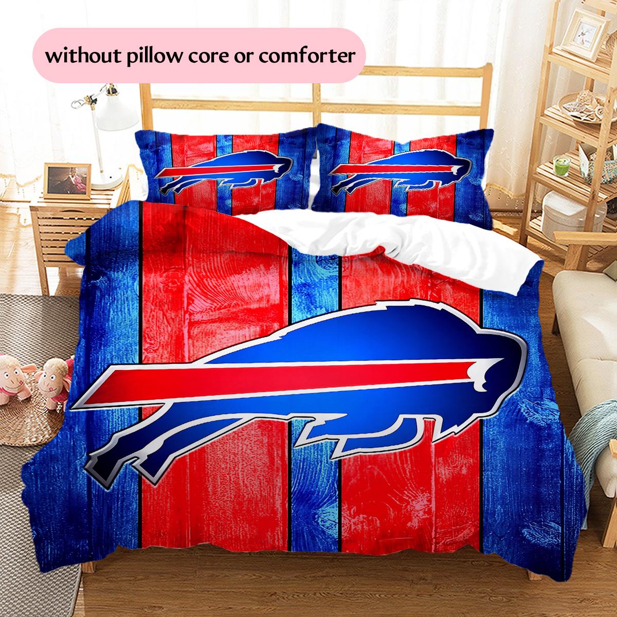 

Buffalo Bills Pattern Bedding Quilt Set Home Decoration Gift (1 * duvet cover + 2 * pillowcase without core) 140x200cm