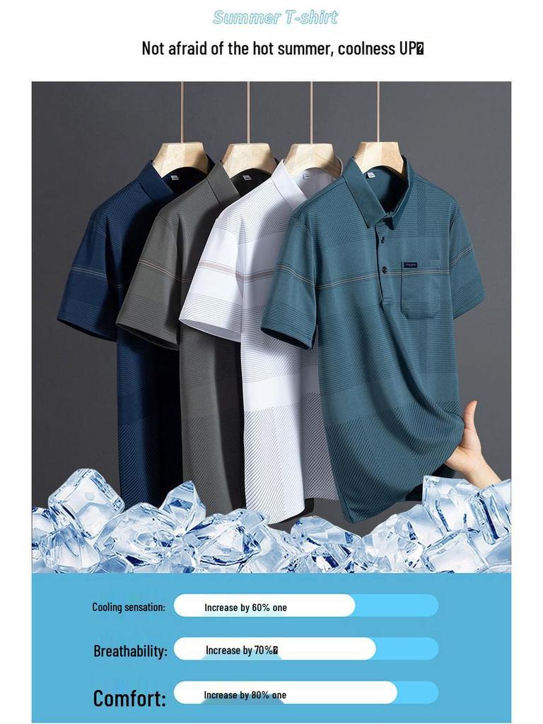 Summer 2024 Father's Day Polo Set for Middle-Aged Men - Short-Sleeve Sportswear for Dad (50-60 Years)