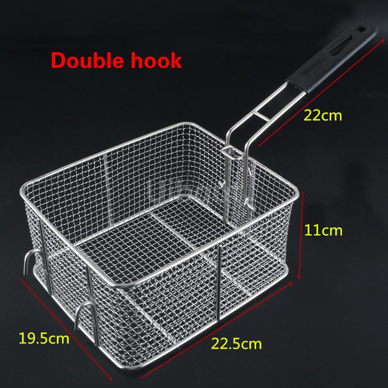 French Fries Frying Basket Net Food Basket Stainless Steel Fry Frame Square Oil Filter Frying Basket Frying Screen Strainer