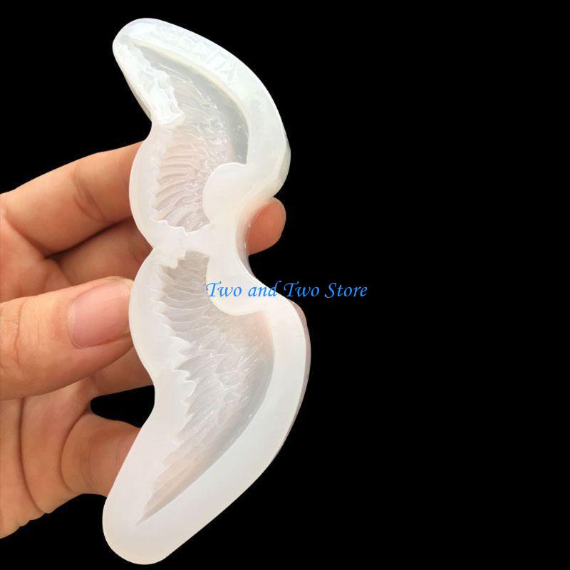 HX6F Angel Evil Wings Pendant Resin Casting Mold Silicone Mold Jewelry Making Tools