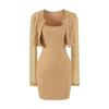 Pure Desire Lace 2-Piece Dress Set Slim Fit Cami Mini Skirt Long Sleeve Cardigan See Through