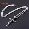 Men Necklace Jesus Cross Dangle Anti Rust Stainless Steel Jesus Pendant Necklace Jewelry for Party