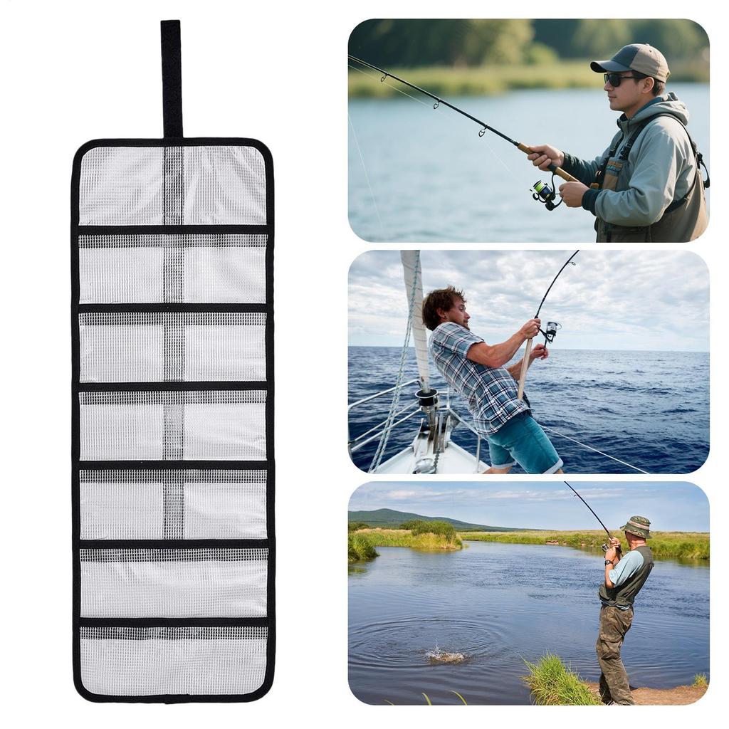 Fish Bait Organizer Wrap PVC Roll Up Fishing Bait Protective Covers Waterproof Tackle Organizer Bag For Fishing Enthusiasts