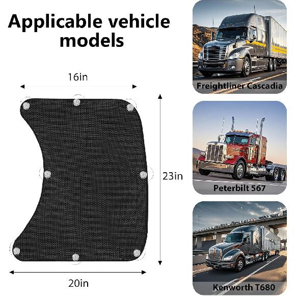 Semi Trucks Window Shades, Side Window Sun Shade Suitable For Freightliner Cascadia, Peterbilt 579, Kenworth T680, Etc, Sunshade And Sun Protection