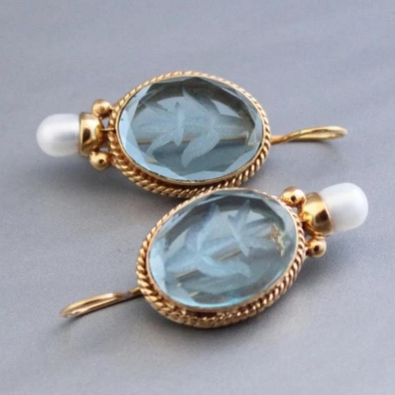 Vintage French Pearl Flower Drop Earrings For Women Antique Jewelry 2024 New Birthday Gift for Her, Gift for Mom