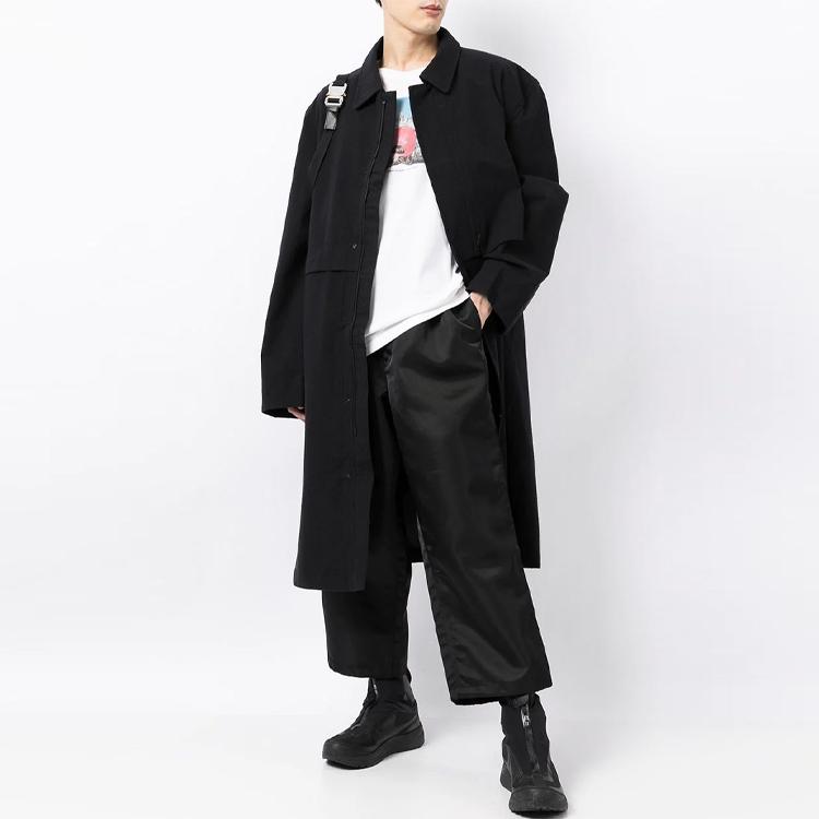 Y-3 FW21 Logo Solid Color Polo Neck Long Sleeve Coat Men Coats Black HB3378