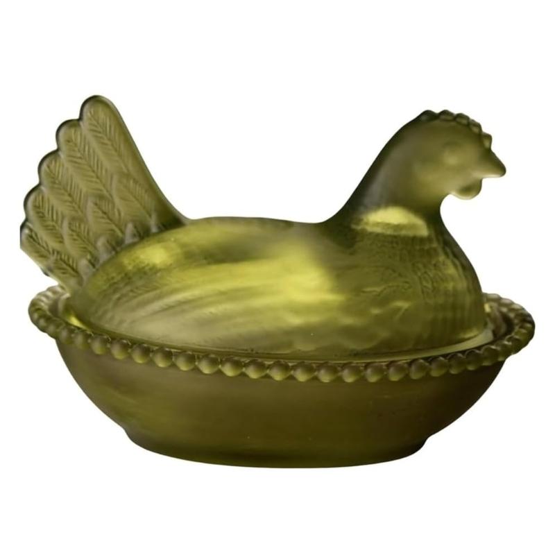 Cute Plastic Clear Hen On Nest Covered Candy Dish Dessert Plate Desktop Easter Christmas Decors Farmhouses Ornament