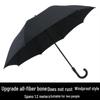 Extra Large Black Retro Men's Umbrella with Long Straight Hook Handle and Blank Logo