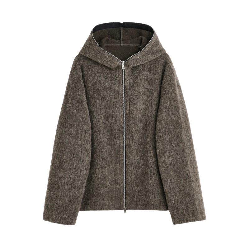 Men's Hooded Seahorse Wool Cardigan Jacket - Trendy Loose Fit Sweater