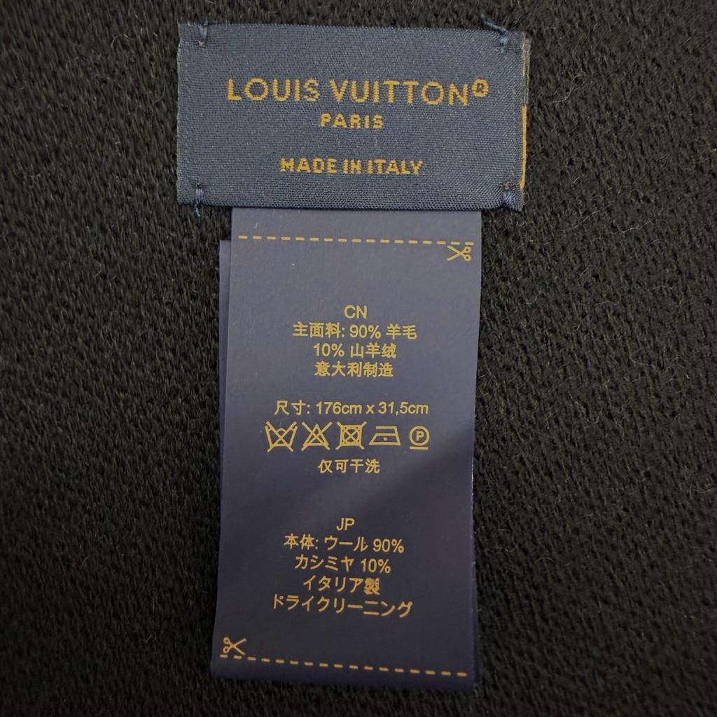 Excellent LOUIS VUITTON Scarf Muffler Graphic Dual Wool Mens M79097 Used